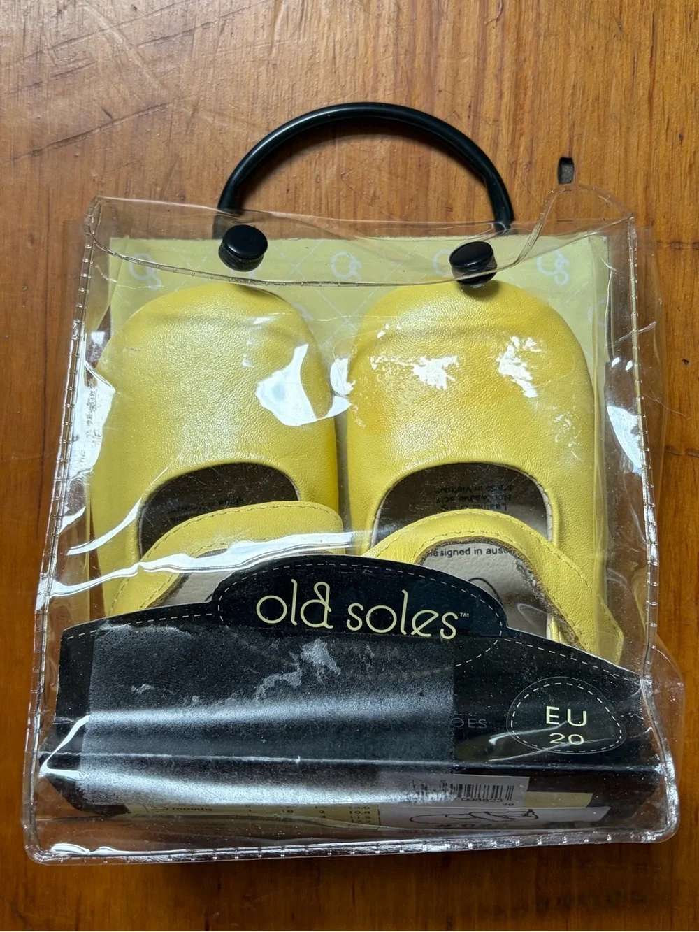 NWT Old Soles Gabrielle Yellow baby Mary Jane shoes leather size 4, 9-12mo, EU20
